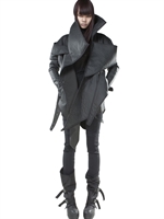 DEMOBAZA - SMOOTH NEOPRENE COAT - BLACK
