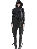 DEMOBAZA - ASYMMETRIC WOOL PARKA - BLACK