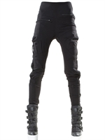 DEMOBAZA - DICKE BIKERLEGGINGS AUS STRETCH-JERSEY - SCHWARZ