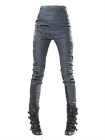 DEMOBAZA - LEGGINGS AUS GEWACHSTEM STRETCH-DENIM - SCHWARZ/GRAU
