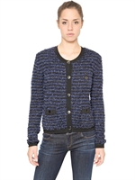 ARMANI JEANS - STRIPED KNIT JACKET - BLUE/BLACK