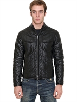 ARMANI JEANS - REVERSIBLE ECO LEATHER AND NYLON JACKET - BLACK