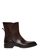 CORVARI - BRUSHED LEATHER ZIPPED BOOTS - BROWN