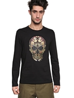ALEXANDER MCQUEEN - LONG SLEEVED COTTON JERSEY T-SHIRT - BLACK/MIX