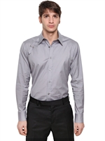 ALEXANDER MCQUEEN - STRETCH COTTON POPLIN HARNESS SHIRT - GREY