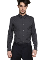 ALEXANDER MCQUEEN - SKULL JACQUARD POPLIN SHIRT - CHARCOAL/BLACK