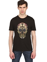 ALEXANDER MCQUEEN - PRINTED COTTON JERSEY T-SHIRT - BLACK/MIX