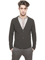 LANVIN - CAMELHAIR & CASHMERE KNIT CARDIGAN - DARK GREY