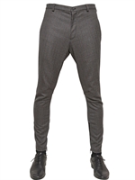 LANVIN - HOUNDSTOOTH WOOL BIKER TROUSERS - GREY/BLUE