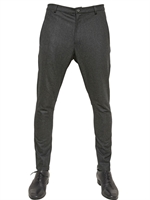 LANVIN - WOOL FLANNEL BIKER TROUSERS - ANTHRACITE