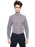 LANVIN - CHECKED COTTON POPLIN SHIRT - BLUE/WHITE