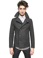 LANVIN - WOOL FELT KABAN COAT - ANTHRACITE