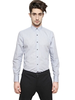 LANVIN - MICRO VICHY POPLIN SHIRT - LIGHT BLUE