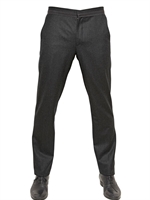 LANVIN - 19CM WOOL FLANNEL TROUSERS - ANTHRACITE
