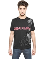 LANVIN - LANVIN PARIS PRINTED JERSEY T-SHIRT - BLACK