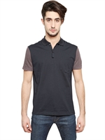 LANVIN - COTTON PIQUET POLO SHIRT - NAVY