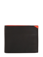 LANVIN - LEATHER COIN WALLET WITH NEON INTERIOR - BLACK/ORANGE