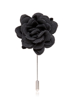 LANVIN - PIQUET FLOWER PIN - MIDNIGHT BLUE