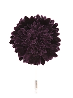 LANVIN - VELVET FLOWER PIN - PURPLE