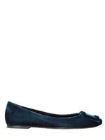 ROGER VIVIER - 10MM BELLE VIVIER VELVET BALLERINA FLATS - PETROL