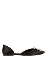 ROGER VIVIER - 10MM SATIN SWAROVSKI FLATS - BLACK