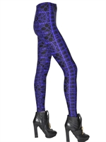 ALEXANDER MCQUEEN - BEDRUCKTE LYCRALEGGINGS - SCHWARZ/VIOLETT