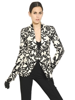 ALEXANDER MCQUEEN - FLOCKED WOOL CASHMERE FLANNEL JACKET - WHITE/BLACK