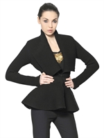 ALEXANDER MCQUEEN - RIBBED WOOL KNIT JACKET - BLACK