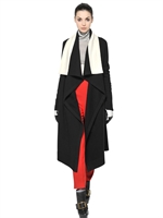 ALEXANDER MCQUEEN - SUPER YAK & EXTRA FINE WOOL MERINO COAT - BLACK/WHITE