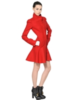 ALEXANDER MCQUEEN - LIGHT WOOL FELT LONG COAT - RED