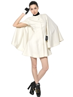 ALEXANDER MCQUEEN - LIGHT WOOL FELT CAPE COAT - WHITE