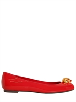 ALEXANDER MCQUEEN - 10MM PATENT LEATHER SKULL BALLET FLATS - RED