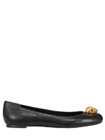 ALEXANDER MCQUEEN - 10MM CALFSKIN SKULL BALLERINA FLATS - BLACK