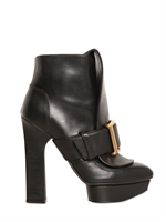 ALEXANDER MCQUEEN - 130MM STIEFELETTEN AUS KALBSLEDER MIT SCHNALLE - SCHWARZ