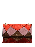 ROGER VIVIER - PRISMICK SMALL GRADIENT SUEDE BAG - MULTI BORDEAUX