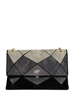 ROGER VIVIER - PRISMICK SMALL GRADIENT SUEDE BAG - MULTI GREY