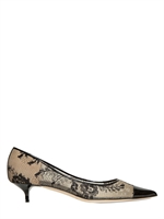 JIMMY CHOO - 35MM ALERT LACE PRINTED PUMPS - BLACK