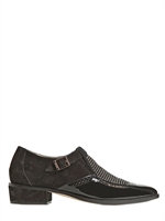 JIMMY CHOO - 20MM BAY STUDDED PATENT LEATHER SHOES - BLACK/SILVER