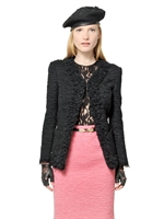 NINA RICCI - WOOL BOUCLÈ TRIM WOOL TWEED - BLACK