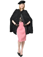 NINA RICCI - WOOL BOUCLÈ CAPE - BLACK