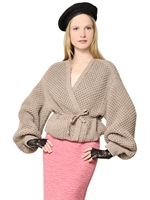 NINA RICCI - WOOL KNIT CARDIGAN - BEIGE