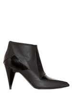 PIERRE HARDY - 90MM SHINY CALFSKIN POINTED LOW BOOTS - BLACK