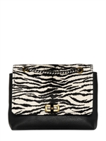 LANVIN - MEDIUM 'HAPPY' PRINTED PONY&LEATHER BAG - MULTI