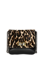 LANVIN - MINI POP PRINTED PONYSKIN & LEATHER BAG - LEOPARD/BLACK