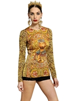 DOLCE & GABBANA - TOP IN RASO DI SETA - MULTICOLORE
