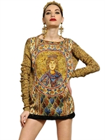DOLCE & GABBANA - TOP IN RASO DI SETA OVERSIZE - MULTICOLORE