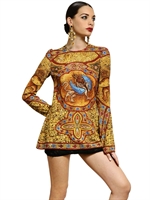 DOLCE & GABBANA - TOP IN CADY DI VISCOSA - MULTICOLORE