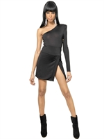 BALMAIN - VISCOSE WOOL JERSEY DRESS - BLACK