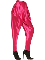 BALMAIN - HIGH WAISTED SATIN SAROUL TROUSERS - FUCHSIA