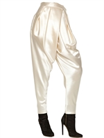 BALMAIN - HIGH WAISTED SATIN SAROUL TROUSERS - WHITE